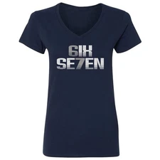 Six Seven 6 7 Viral Meme – 6ix Se7en Graphic 67 Funny Ladies' V-Neck Tshirt