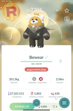 Shiny Bewear Cape Costume Go Reg or 1M
