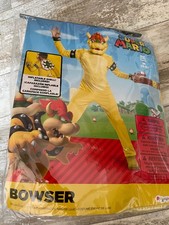 New Child Medium 7-8 Super Mario Bowser Costume w/ Mask  Inflatable Shell