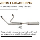 2 1 Full Exhaust Pipe System Muffler for Harley 1995 2016 Touring Bagger Glide