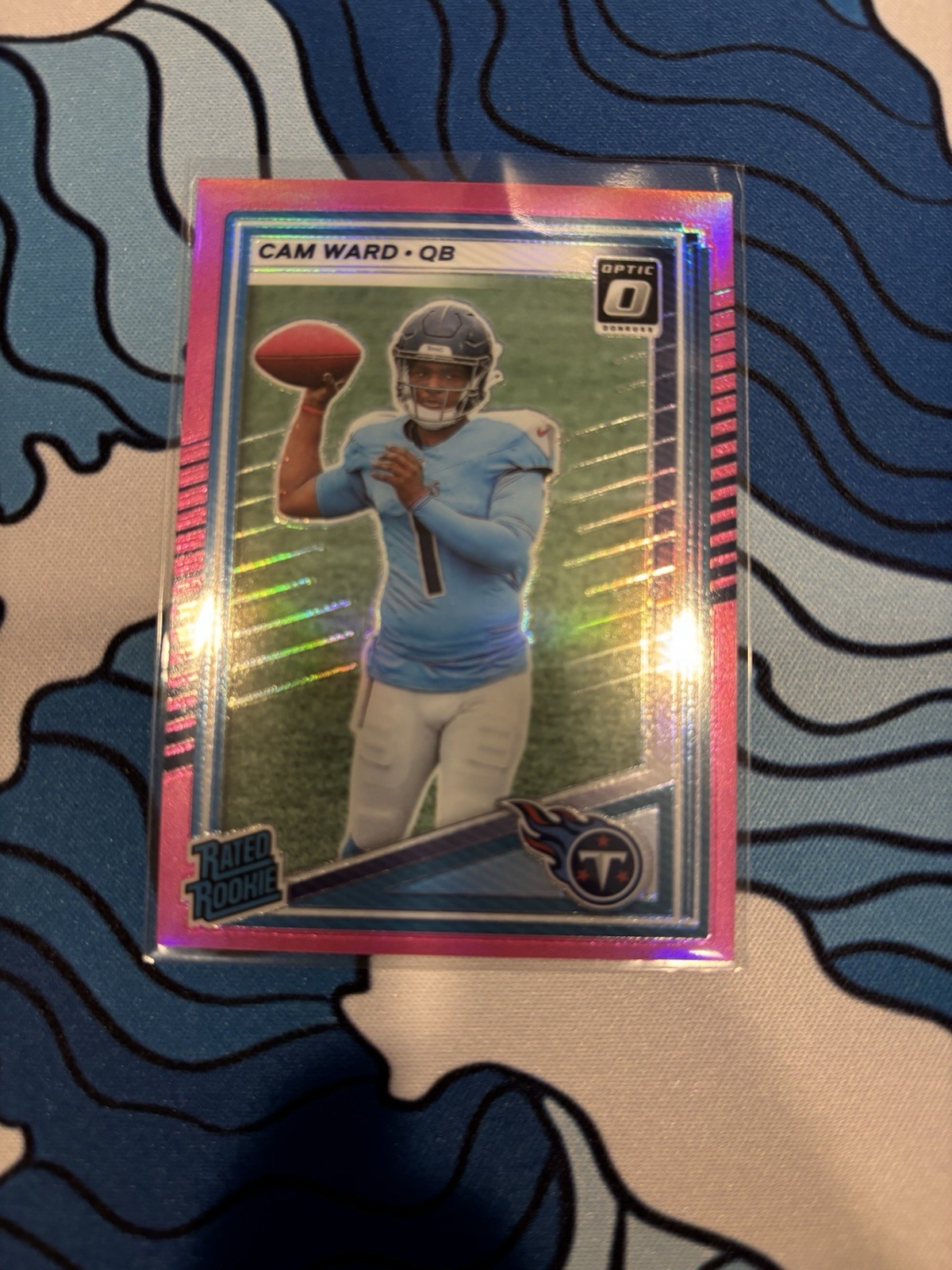 2025 Panini Donruss - Rated Rookie Cameron Ward #350 Optic Preview Pink Prizm...