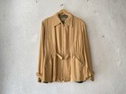 1950s vtg GLOVER GABARDINE HOLLYWOOD LEISURE JACKET L/XL Long Belted Mid Century