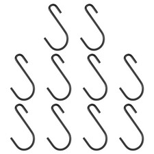 3" S Shaped Hooks, 10 Pack S Hanging Hooks, Black