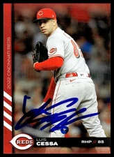 2022 Kahn's Baseball Luis Cessa Cincinnati Reds #85 Signed Card