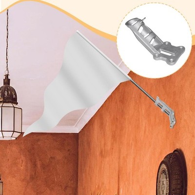 Flag Pole Holder Mounting Bracket Metal Sturdy Flagpole Mount Accessory Hardware