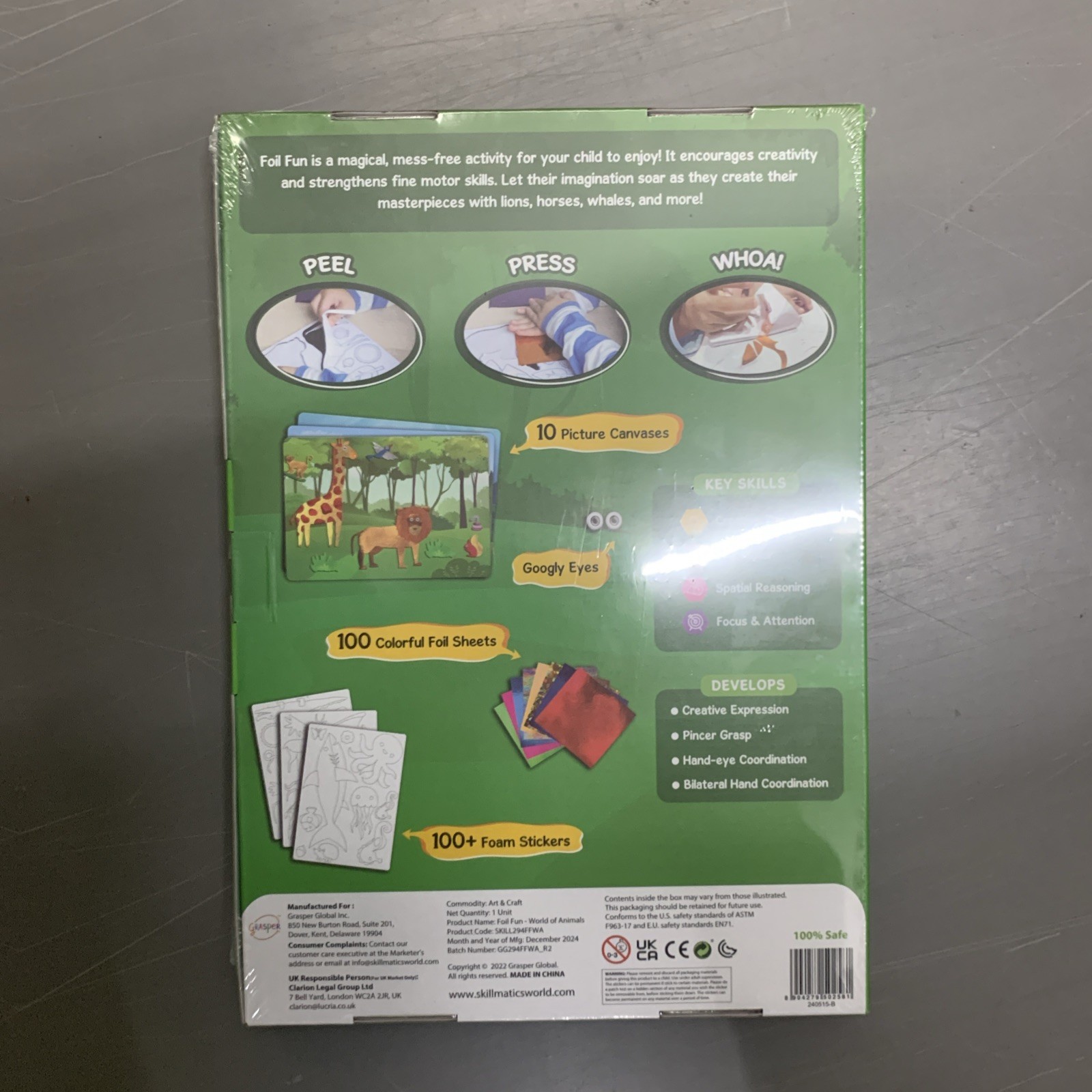 Skillmatics Art & Craft Activity - Foil Fun Animals, No Mess Art for Ages 4 - 9