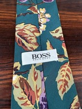 Vintage Hugo Boss 100 Silk Tie Made In Italy