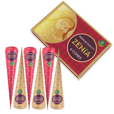Zenia 6 Pack 100 Natural Ready To Use Henna Paste Hair Color Hair Dye Cones