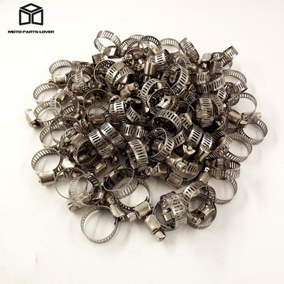 Adjustable Drive Hose Clamps Fuel Line Worm Clip 50 Pack 3/8In - 1/2In Clamp
