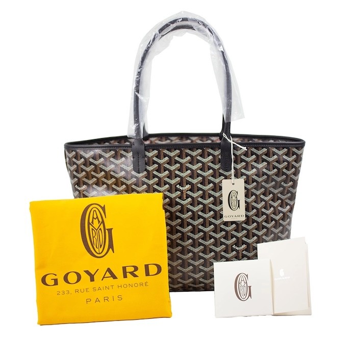 GOYARD Artois PM Tote Bag Black Zip Shopping Hand Purse Unisex