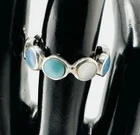 Vintage CFJ 925 Multicolor Stone Sterling Silver Eternity Band Ring US 7 3/4