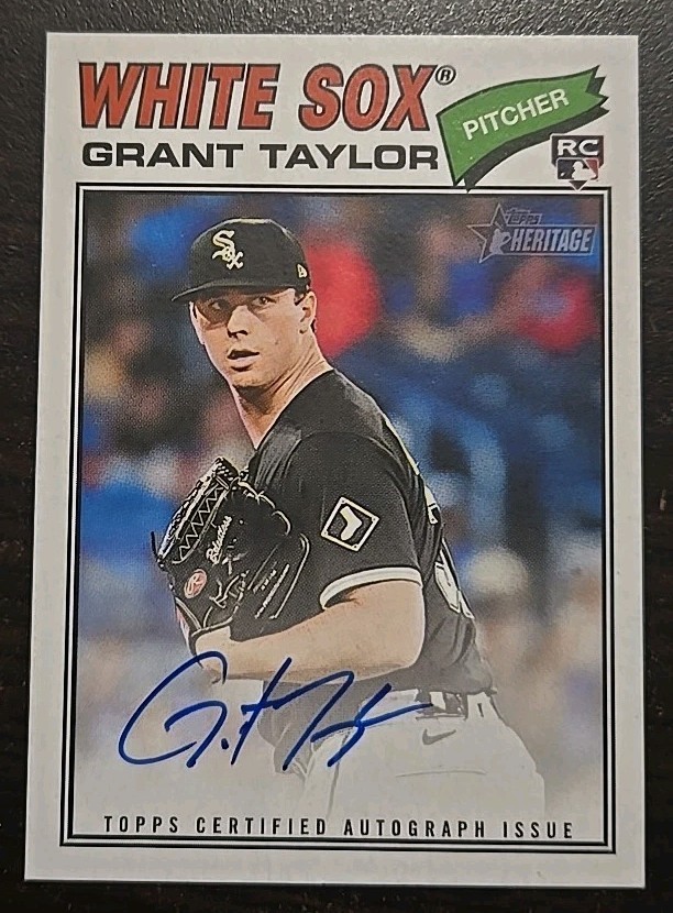 2026 Topps Heritage Grant Taylor #ROA-GT Rookie Real One Auto White Sox