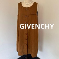 USED GIVENCHY VINTAGE BROWN SLEEVELESS VEST LONG GILET GOOD