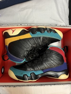 Air Jordan 9 Retro GS Size 4.5Y Black Teal Yellow 302359-065