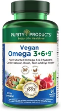 Purity Products Omega 3-6-9 Vegan and Vegetarian Formula - “5 in 1” Essentia