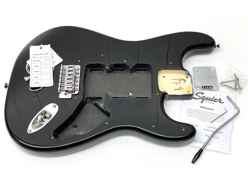 HHH SSS HSS Fender Squier TREMOLO STRAT BODY Black w/HARDWARE Electric Guitar