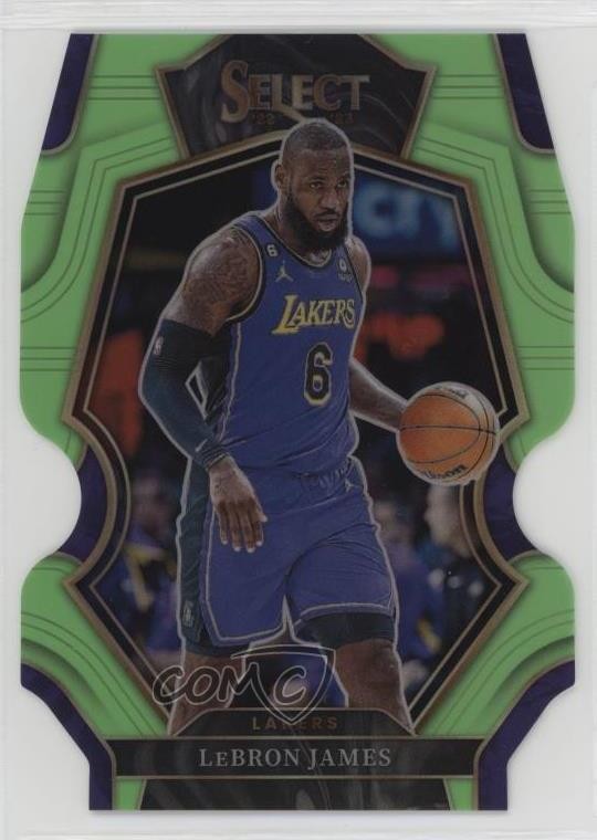 2022 Panini Select Premier Level Light Green Prizm Die-Cut 9/49 LeBron James hs9