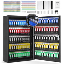 200-Key Cabinet, Key Lock Box with Adjustable Racks, Security Key Storage Box St