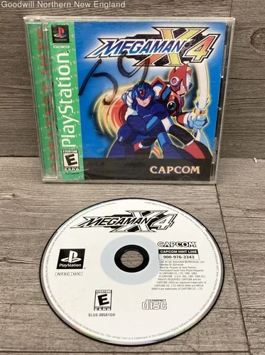 Mega Man X4 Sony PlayStation 1 Video Game 2002 IOB W/Manual Tested Works