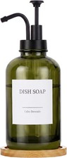 Glass Soap Dispenser with Pump, Dish and Hand Soap Dispenser for Kitchen Bathroo