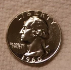 Uncirculated Proof 1960 Philadelphia Mint Silver Washington Quarter Dollar