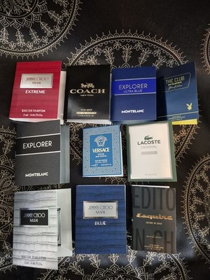 MENS DESIGNER PERFUME/COLOGNE SAMPLE VIALS LOT OF 10