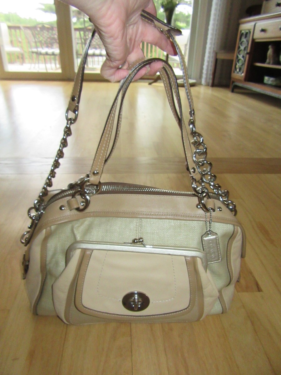 CL/COACH M0873 HEAVY HANDBAG/KISS LOCK/METALLIC/ZIP/POCKETS/BONNIE