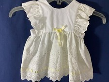 1970 s Little Girl s Pinafore- S- White Eyelet- VG- ADORABLE - SALE