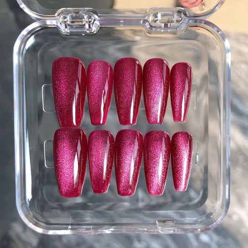 Pressa occhi di gatto rosso caldo fatta a mano per nail art 10 pz - Foto 20 di 30