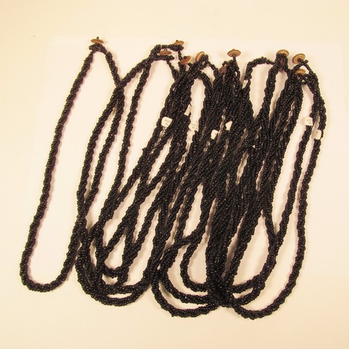 10PC WHOLESALE LOT 18 inch Black Handmade Beaded Rope Chain Necklaces - Picture 3 of 4