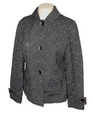 New Blazer, Coldwater Creek, Black-White Wool-blend Lined 10 MSRP- 99.99
