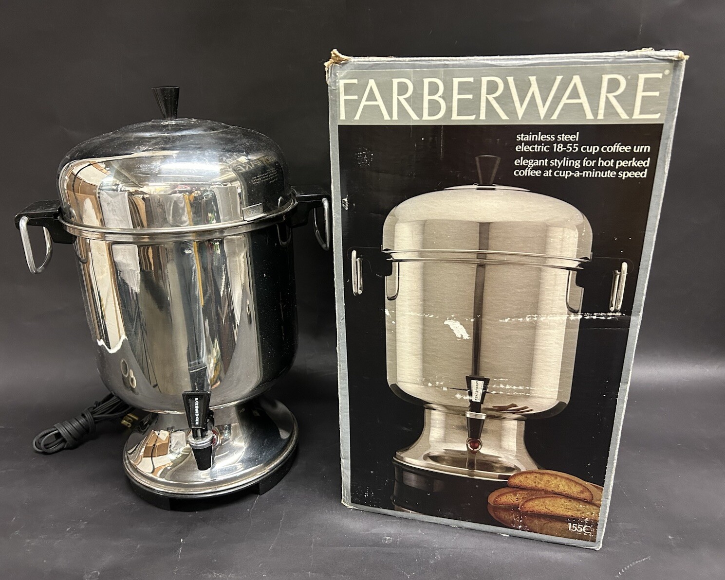 Farberware 18-55 Cup Coffee Urn Electric Stainless Steel Model 155C