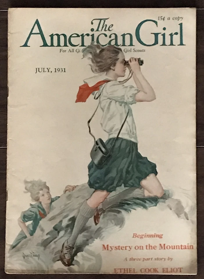 6 Vintage AMERICAN GIRL MAGAZINES 1931-34 Girl Scouts Great Stories SCARCE LOT 4 - Image 3 of 4