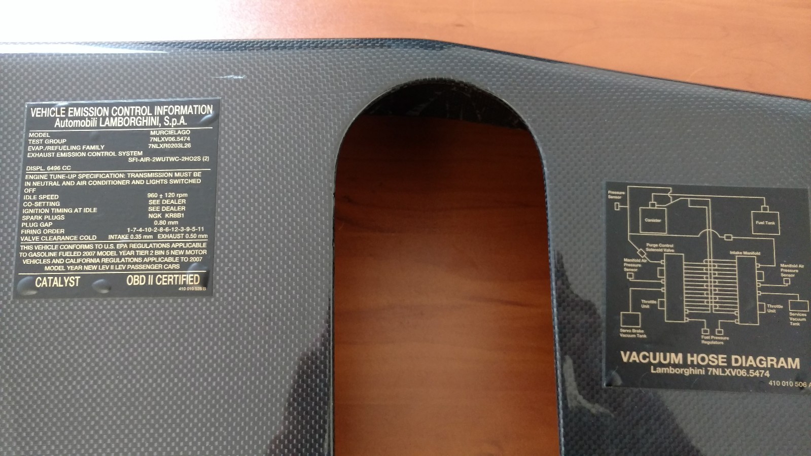 LAMBORGHINI MURCIELAGO LP640 RIGHT CARBON FIBER ENGINE BAY COVER OEM 418103729A
