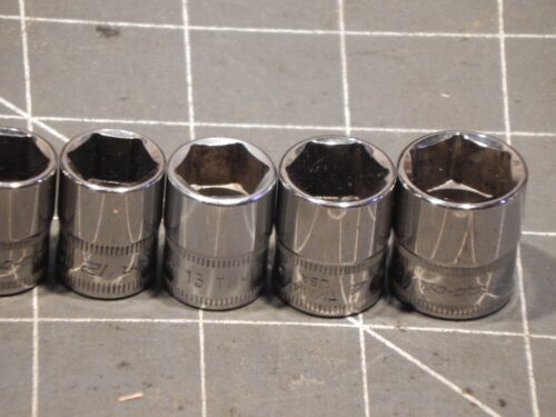 Snap On Tools 13Pc Metric 1/4" Drive Shallow Socket Set 4MM 15MM 6Pt Dr TMM - Picture 4 of 5