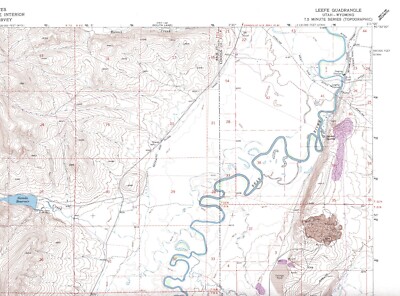 Leefe Quadrangle Utah-Wyoming 1986 USGS Topo Map 7.5 Minute Topographic