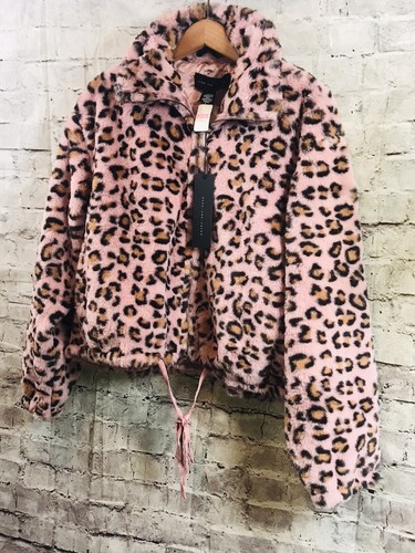Pink LEOPARD FAUX FUR JACKET S $89 | eBay