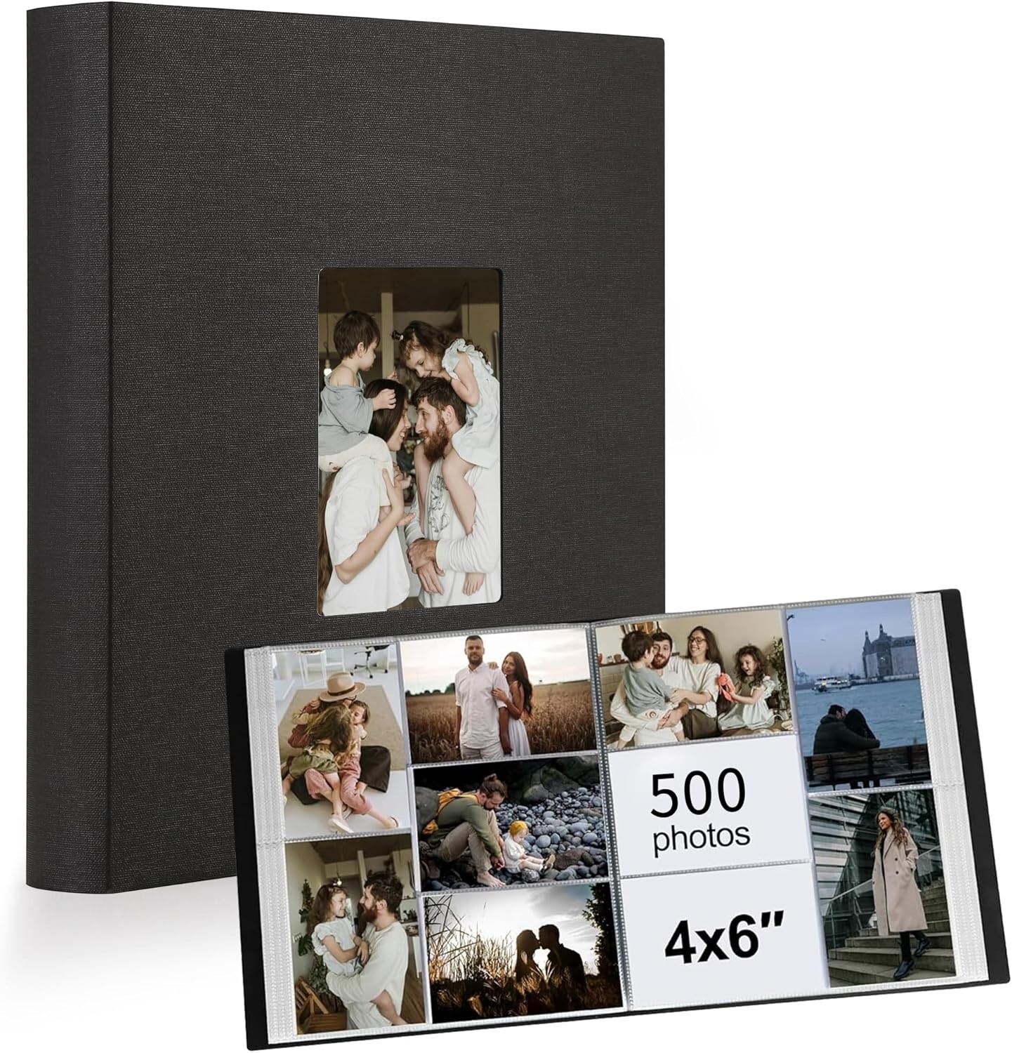 Photo Album 4x6 500 Pockets 1pc, Large Capacity 500 pockets x 1, Black