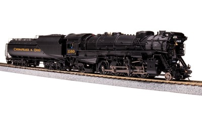 Broadway Limited 7592 HO Chesapeake & Ohio K-2 Mikado 16-VC Tender Steam #1177