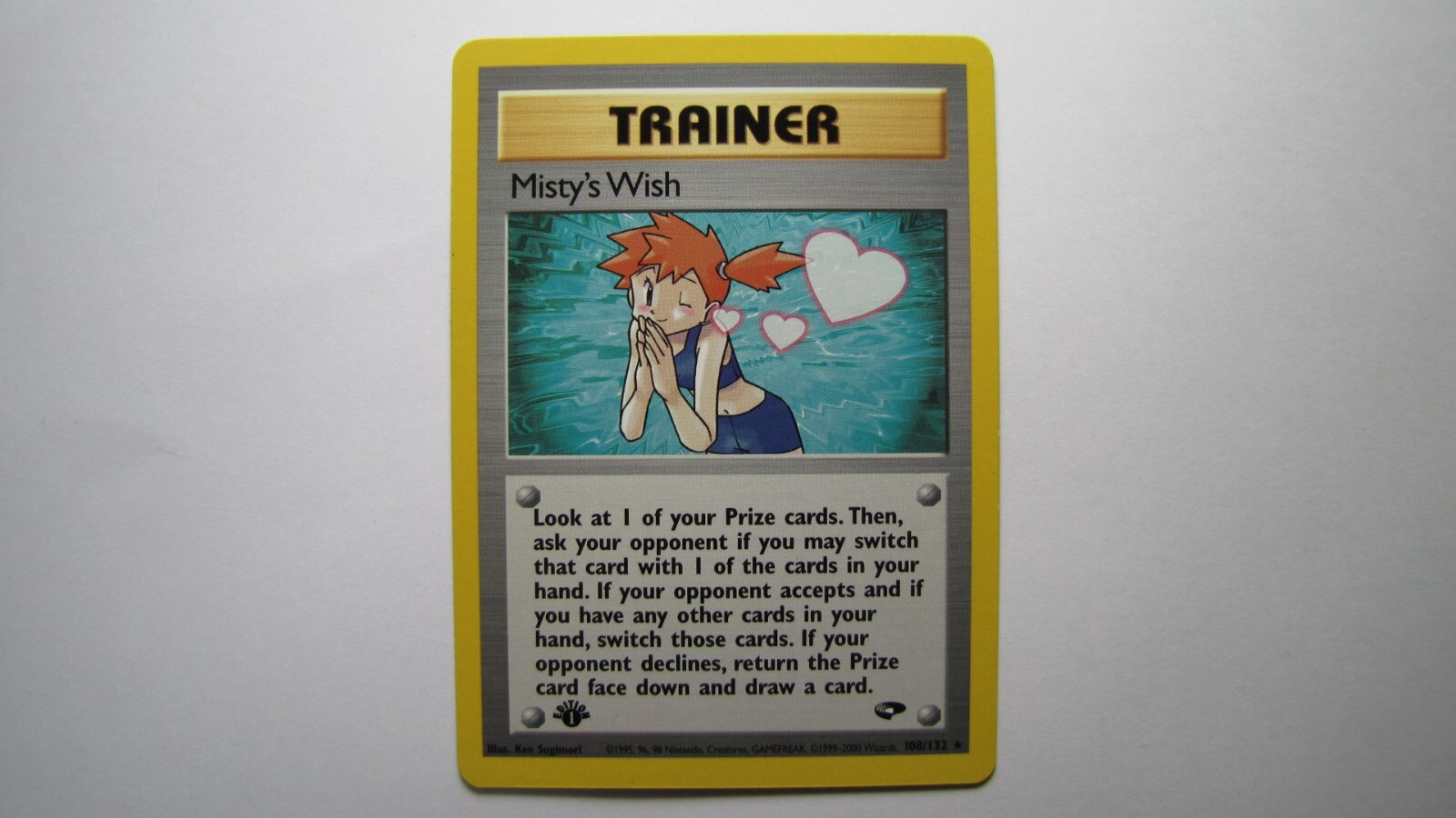 Near Mint Misty's Wish Trainer 1st Edition Pokemon card 108/132 Gym Challenge NM