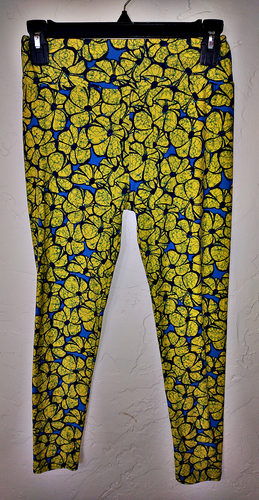Lularoe Blue \u0026 Yellow Floral Leggings 