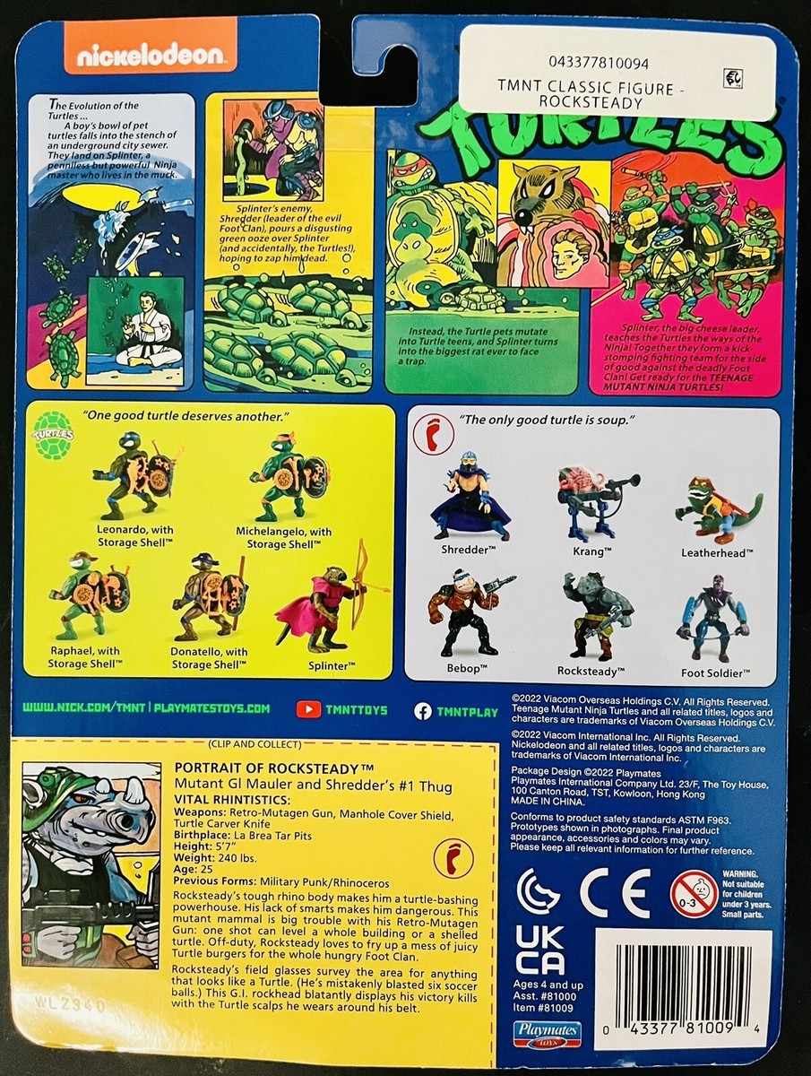 Teenage Mutant Ninja Turtles Rocksteady *Ships In A Box