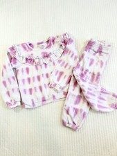 Tucker  Tate Sweatsuit Toddler Girls 2pc Joggers Sweatshirt Purple Tie Dye SZ 4