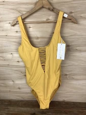TINIBIKINI SWIMWEAR Women Medium Yellow Nylon One Piece NEW