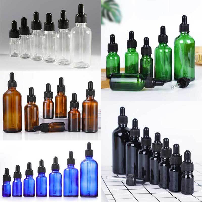 5ml-100ml Glass Dropper Bottles w/ Pipette for Perfume Refillable Drop Container