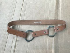 Brown Leather Adjustable Belt SIZE S FITS FOR WAIST 31.5''-32.5''
