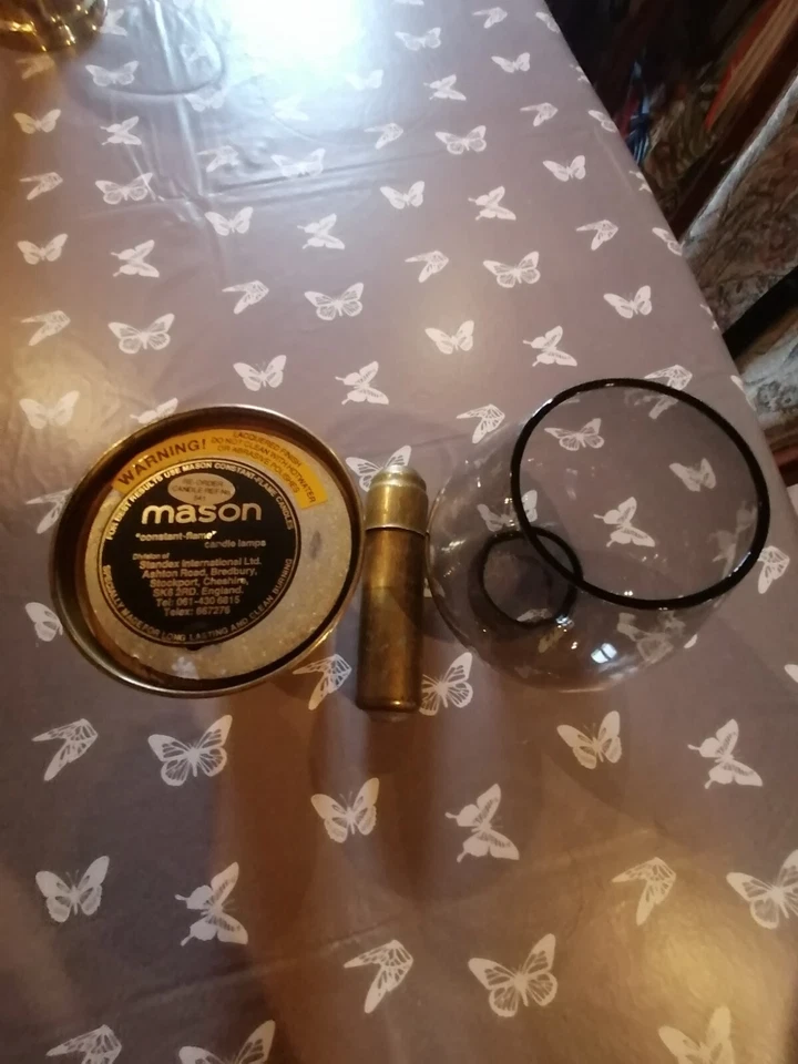 PAIRE DE LAMPES À BOUGIE À FLAMME CONSTANTE MASON MADE IN ENGLAND - Photo 3/3