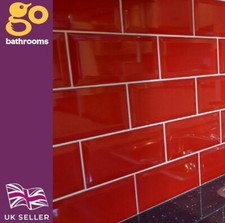 Red Metro Ceramic Wall Tile Subway Bulk Buy 10m² 20m² 30m² 100x200mm