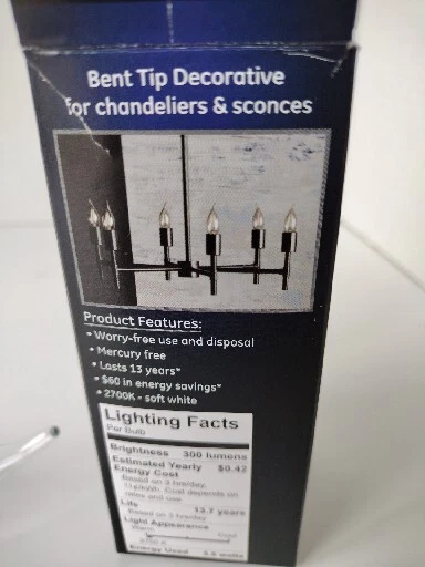 New GE LED Soft White 40 Watt Replacement Carriage light Clear Outdoor Bulbs - Image 3 of 4