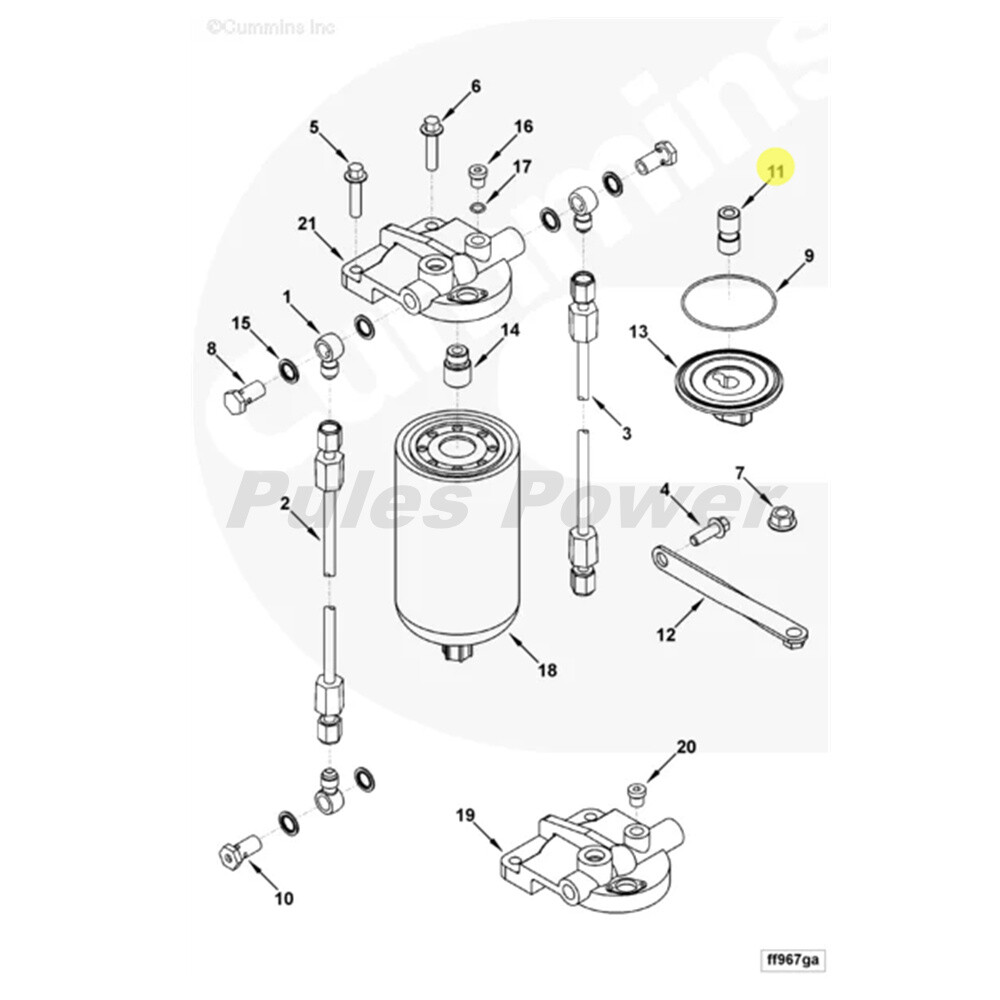 OEM Fuel Heater Delete Nipple Filter Head Adapter For Cummins